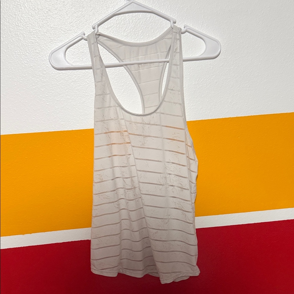 Women's White Striped Tank Top